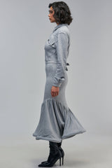 COMFY YET CUTE LONG SLEEVE SCUBA MAXI DRESS