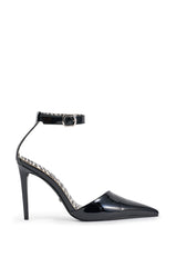 AZALEA WANG DESIREE BLACK PUMP WITH ZEBRA LINING