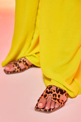 AKIRA HOWDY FAUX SUEDE LEOPARD SLIP ON SANDAL