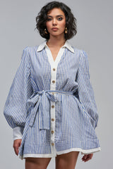 COUNTRY CLUB STRIPED MINI DRESS