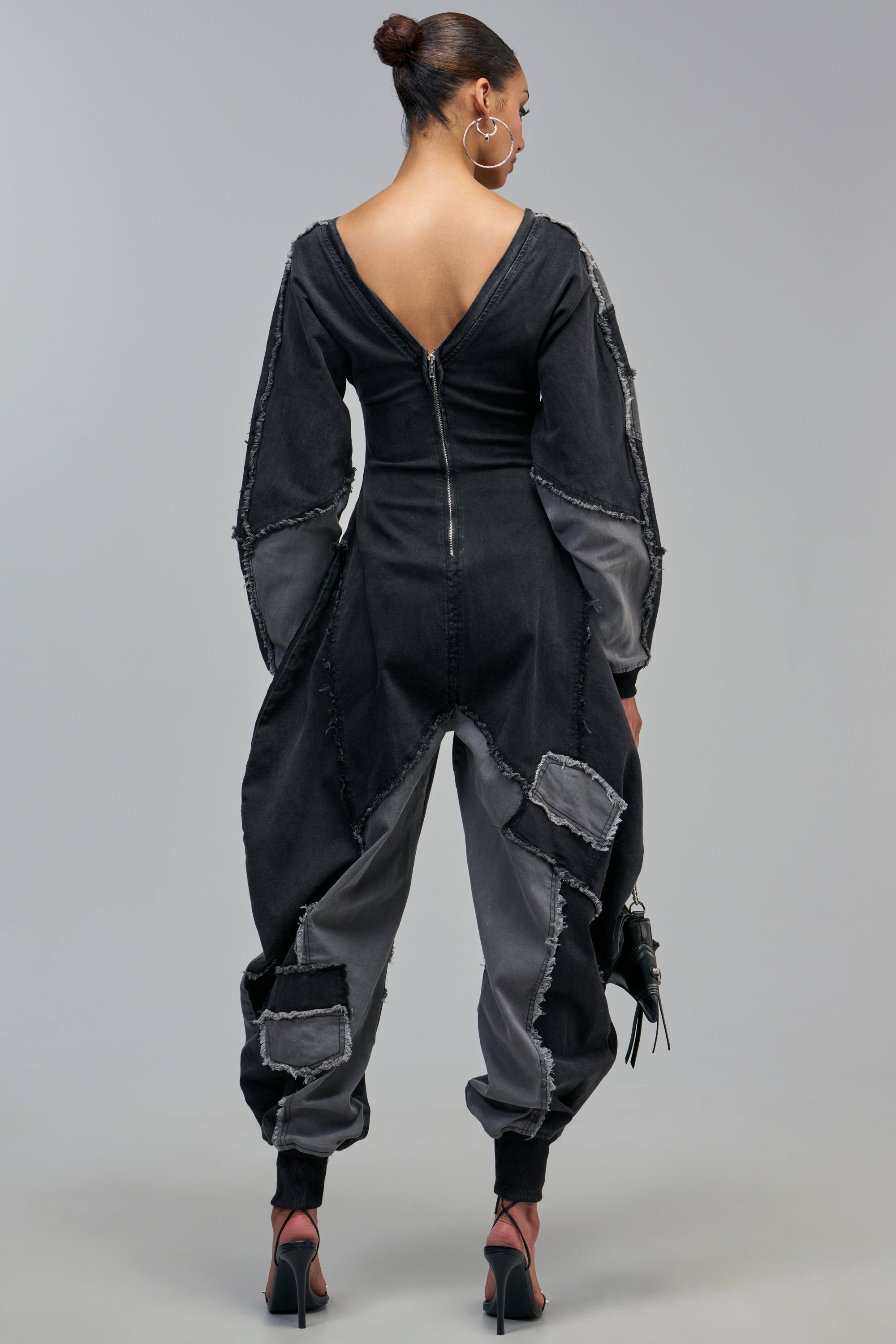 COMFY COZY BLACK DENIM JUMPSUIT