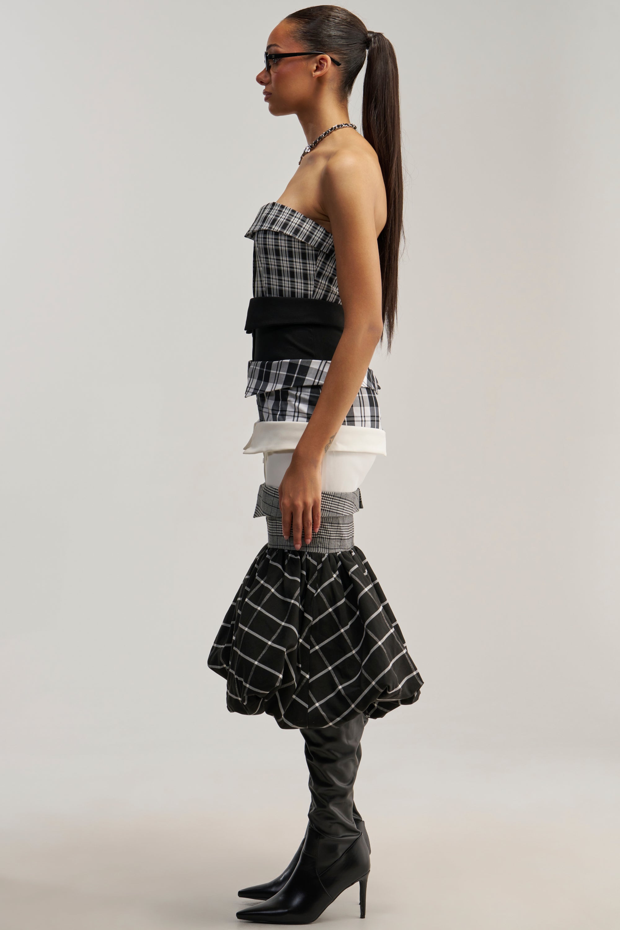 CHANGING IT UP PLAID MIDI DRESS