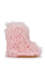 AZALEA WANG AZAD PINK MOHAIR FLAT BOOTIE