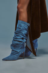 AZALEA WANG DARIA DENIM STILETTO BOOT