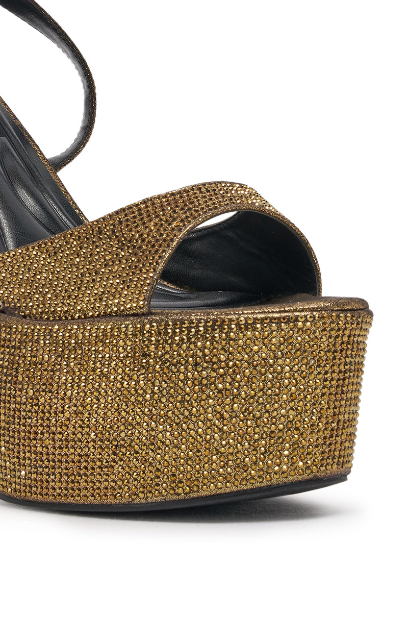 AZALEA WANG GIOVANNA GOLD PLATFORM METALLIC SANDAL