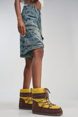 AZALEA WANG GRAVITY YELLOW MULTI FLAT BOOTIE