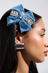 DAZZLING DENIM HAIR BOW