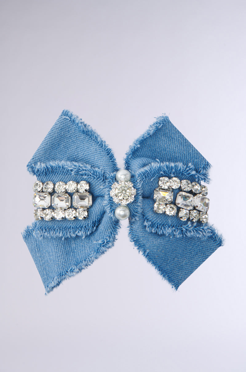 DAZZLING DENIM HAIR BOW