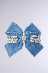 DAZZLING DENIM HAIR BOW