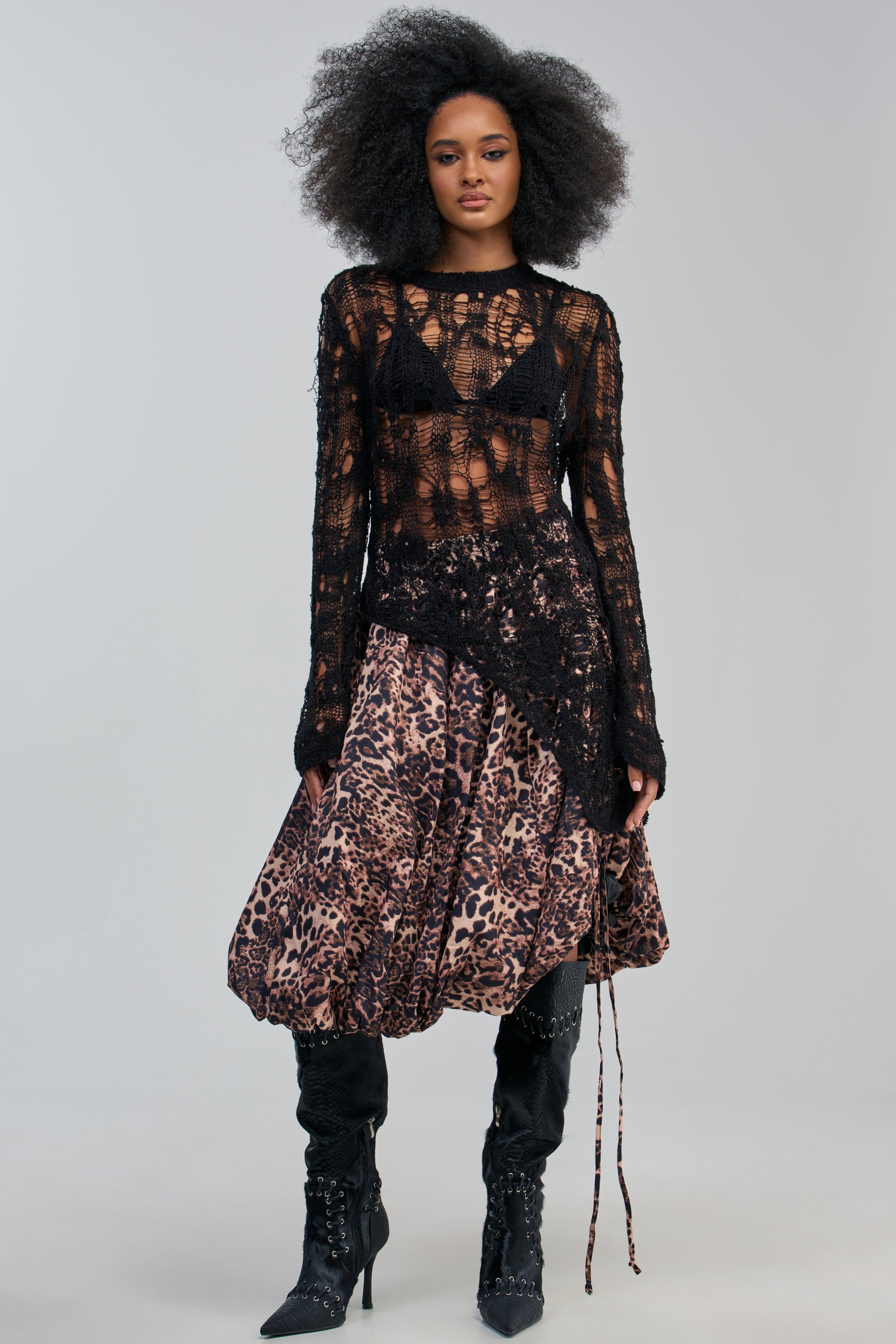 CHEETAH GIRL CHEETAH SISTER MIDI SKIRT