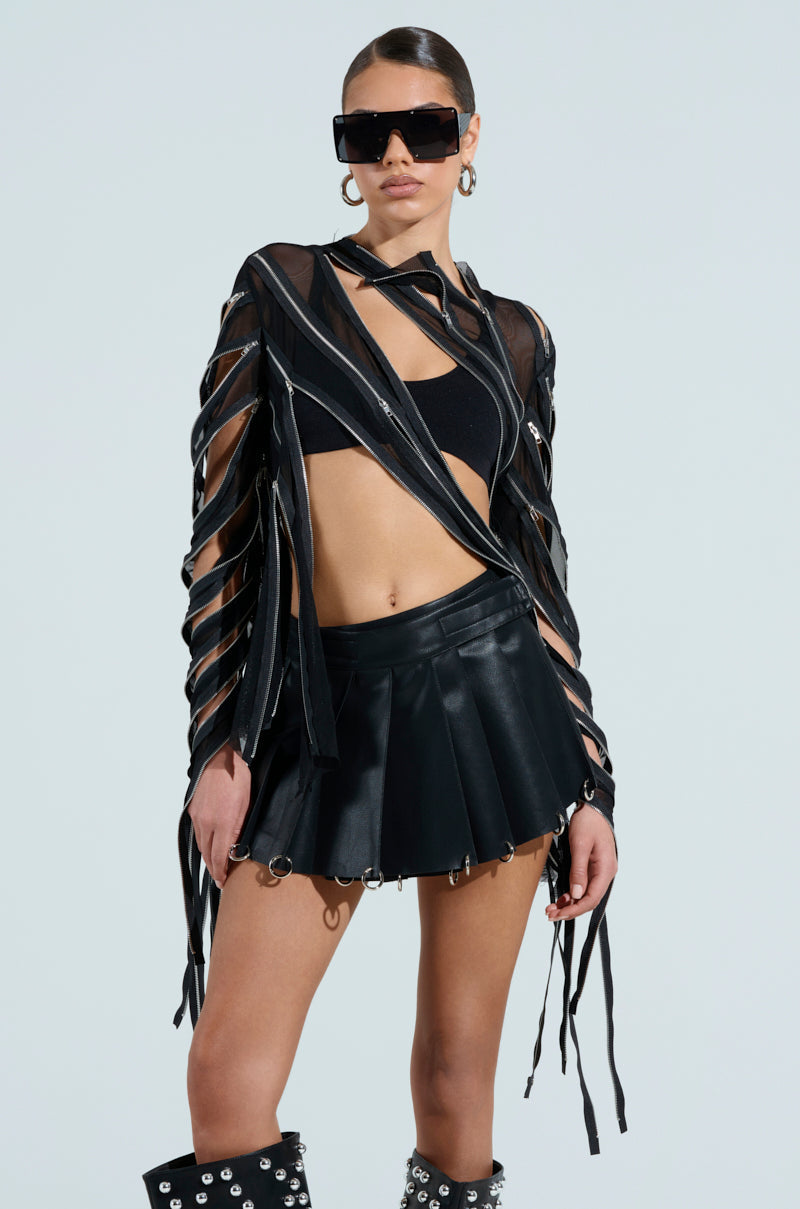 CROSS ZIP MESH TOP