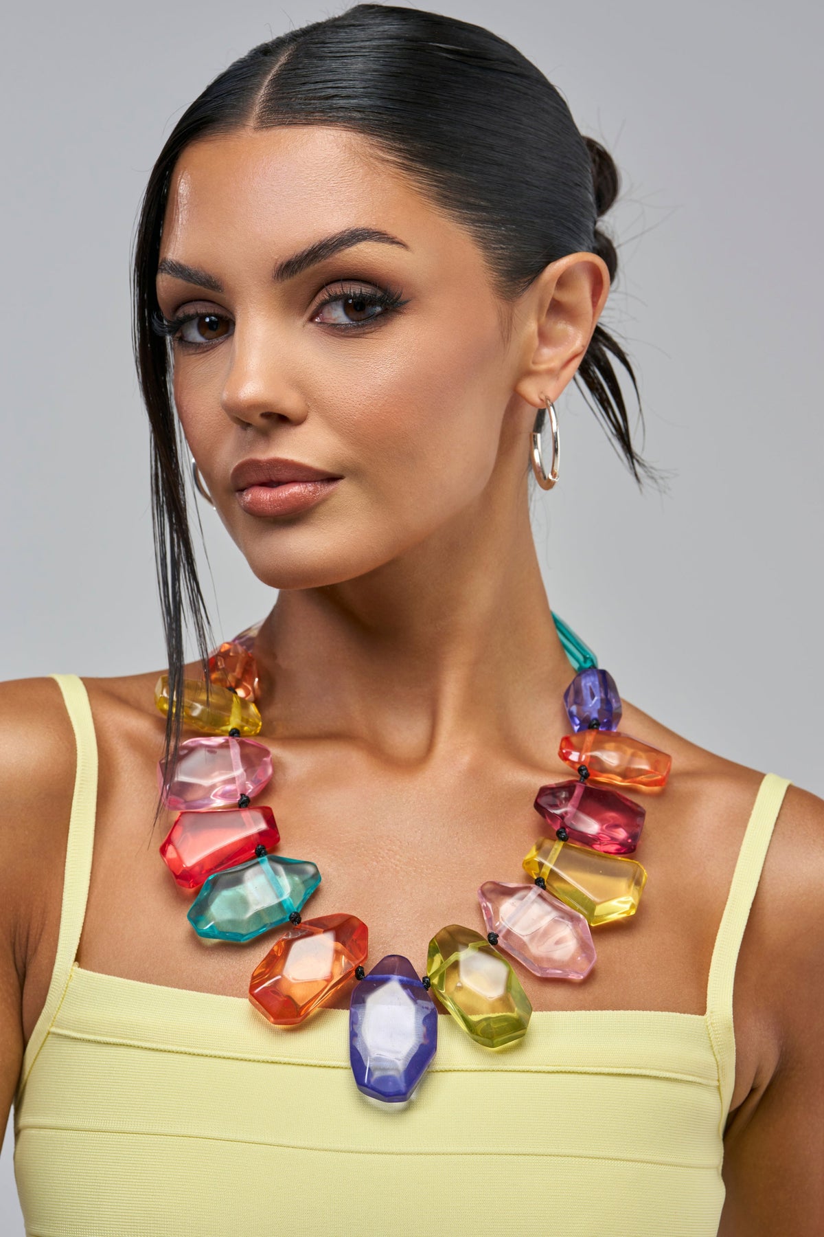 COLOR ME PRETTY GEMSTONE NECKLACE IN MULTI