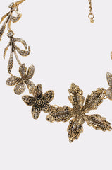 CRYSTAL PETAL STATEMENT NECKLACE