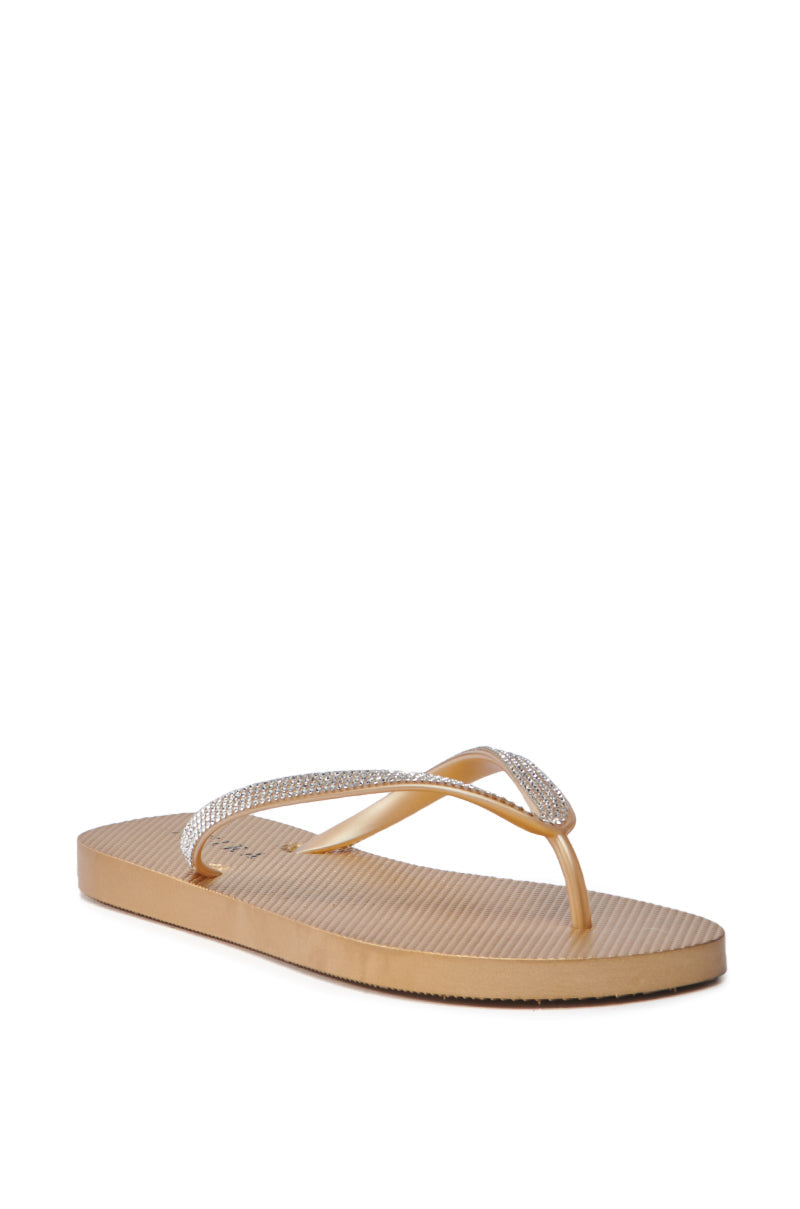 AKIRA LORETA GOLD THONG FLIP FLOP