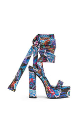 AKIRA GOLD MAGRITTE GRAFFITI STRAPPY CHUNKY SANDAL