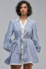 COUNTRY CLUB STRIPED MINI DRESS