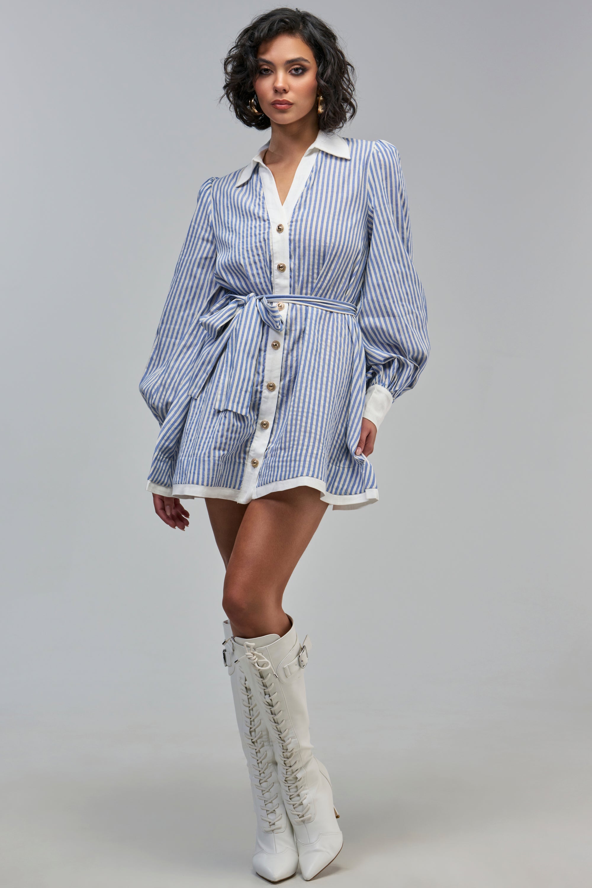 COUNTRY CLUB STRIPED MINI DRESS