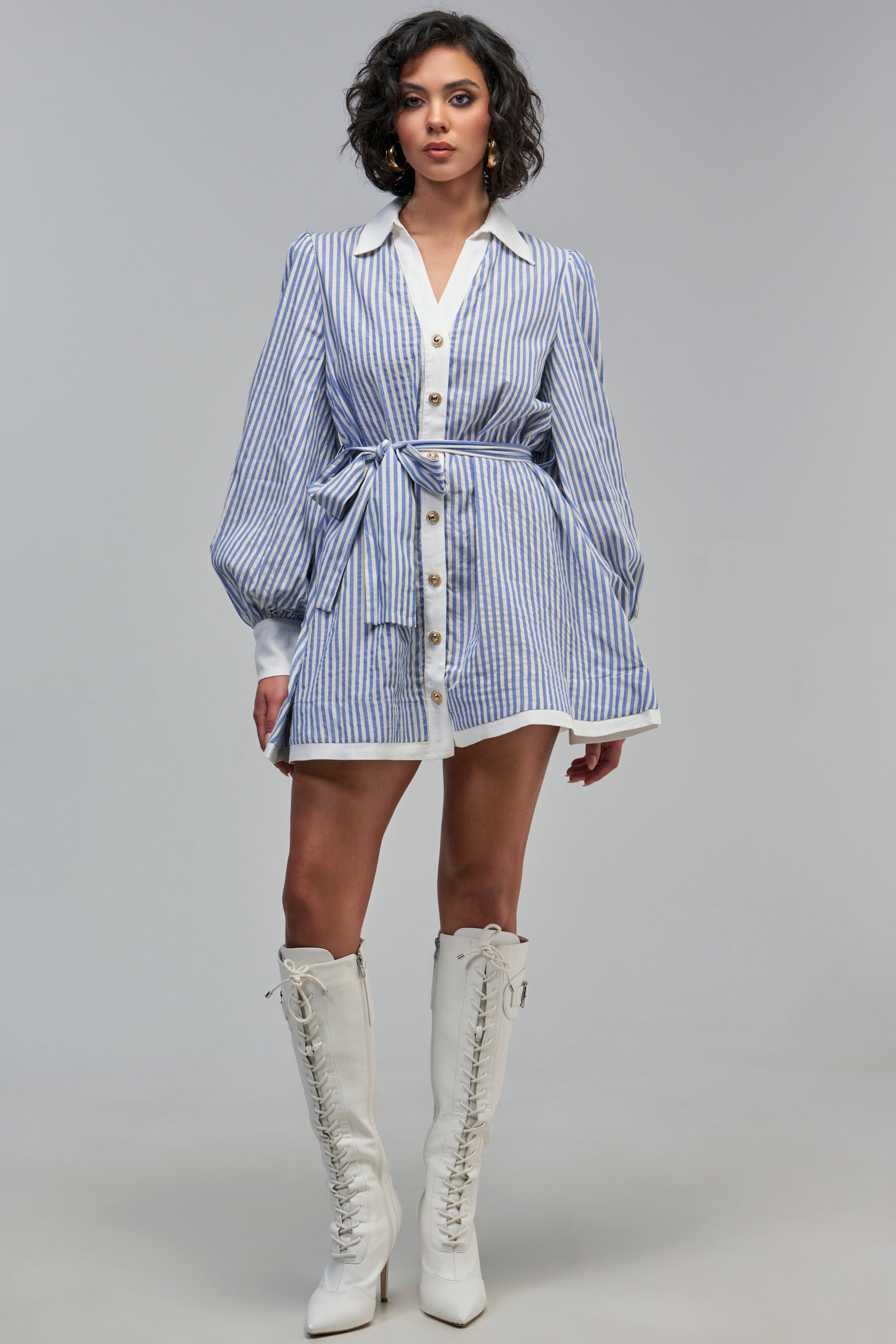 COUNTRY CLUB STRIPED MINI DRESS