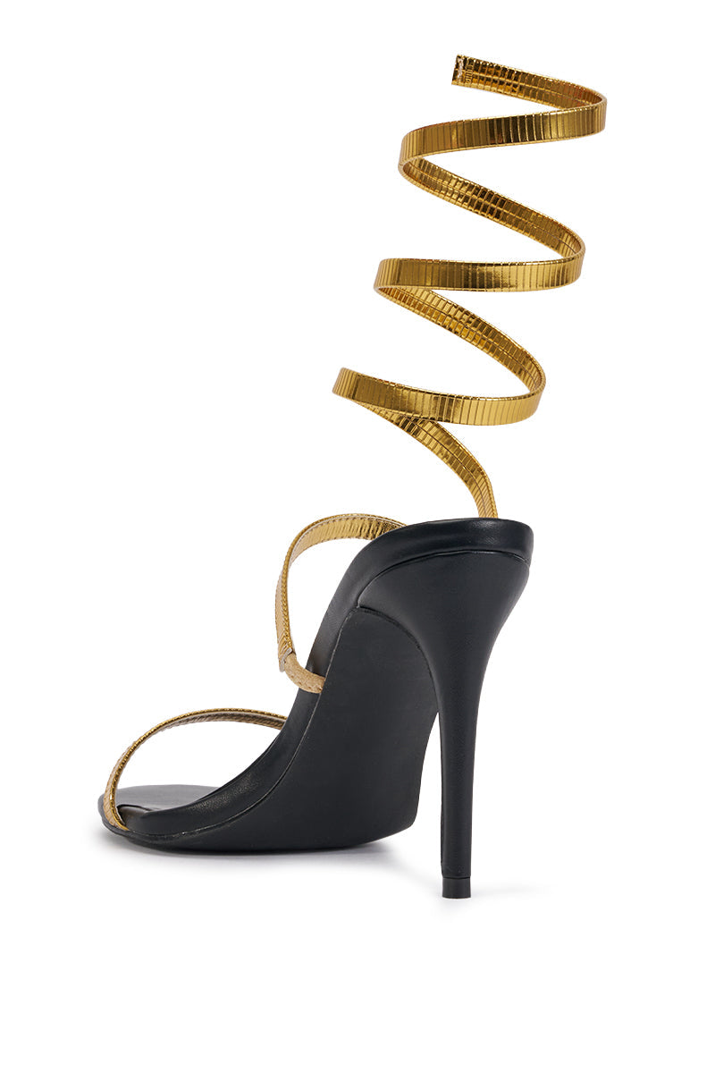 AKIRA GOLD STHENO GOLD METAL COIL SANDAL