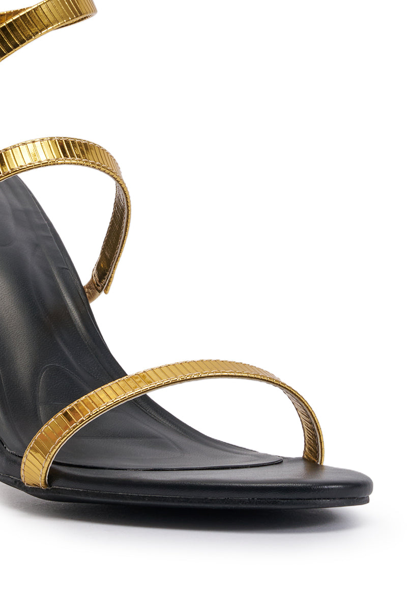 AKIRA GOLD STHENO GOLD METAL COIL SANDAL