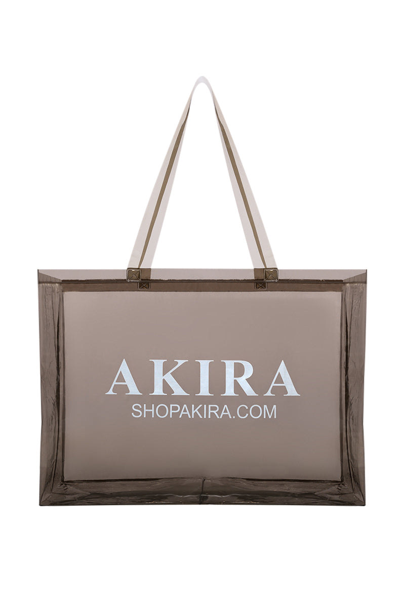 AKIRA PVC XXL SHOPPING BAG IN BLACK CLEAR