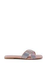 AZALEA WANG GOLDEN SEAL PINK FLAT SANDAL