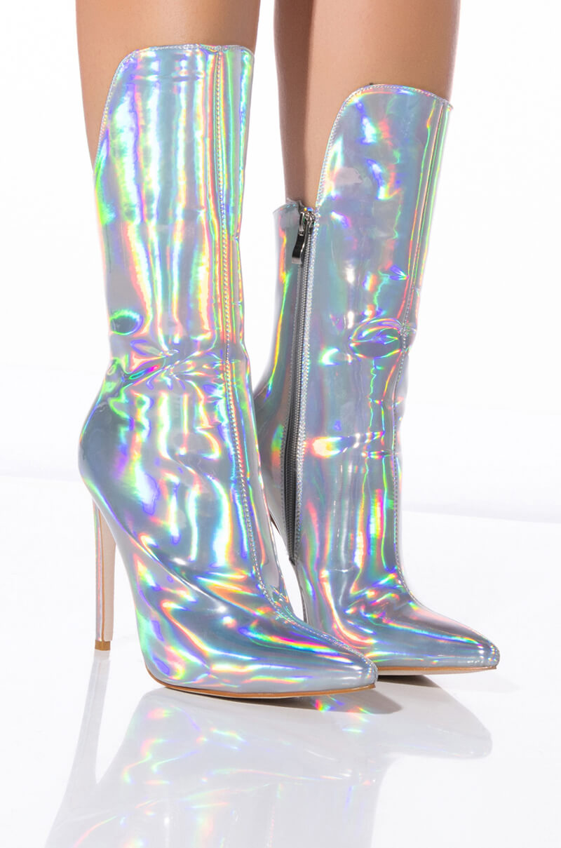 AZALEA WANG HALO SEXY STILETTO BOOTIE IN SILVER