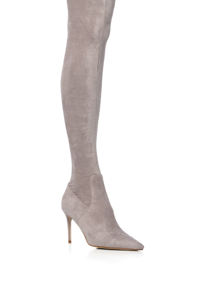 AZALEA WANG CONCOLOR GRAY SUEDE BOOT