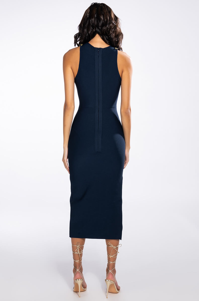 CLASSY BITCH LOOKS BANDAGE MIDI DRESS