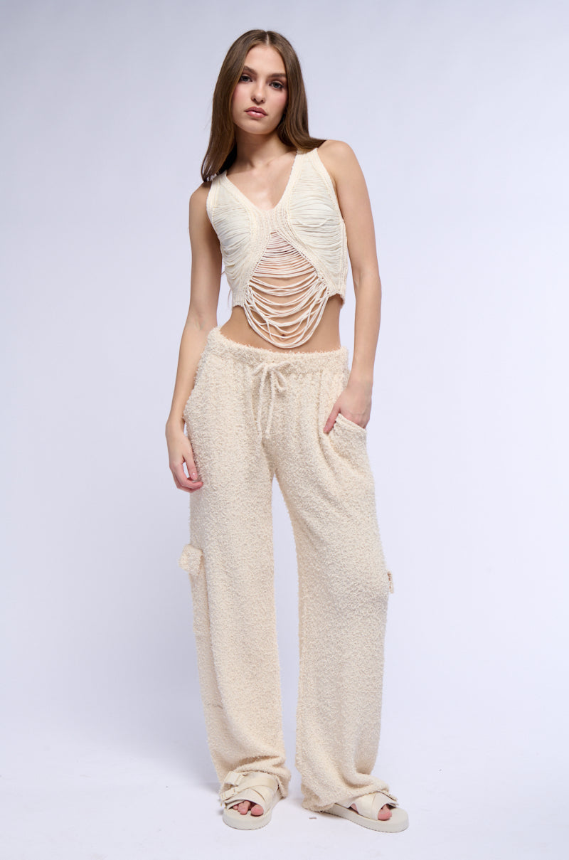 COZY BEACH DAYS KNIT PANT IN CREAM