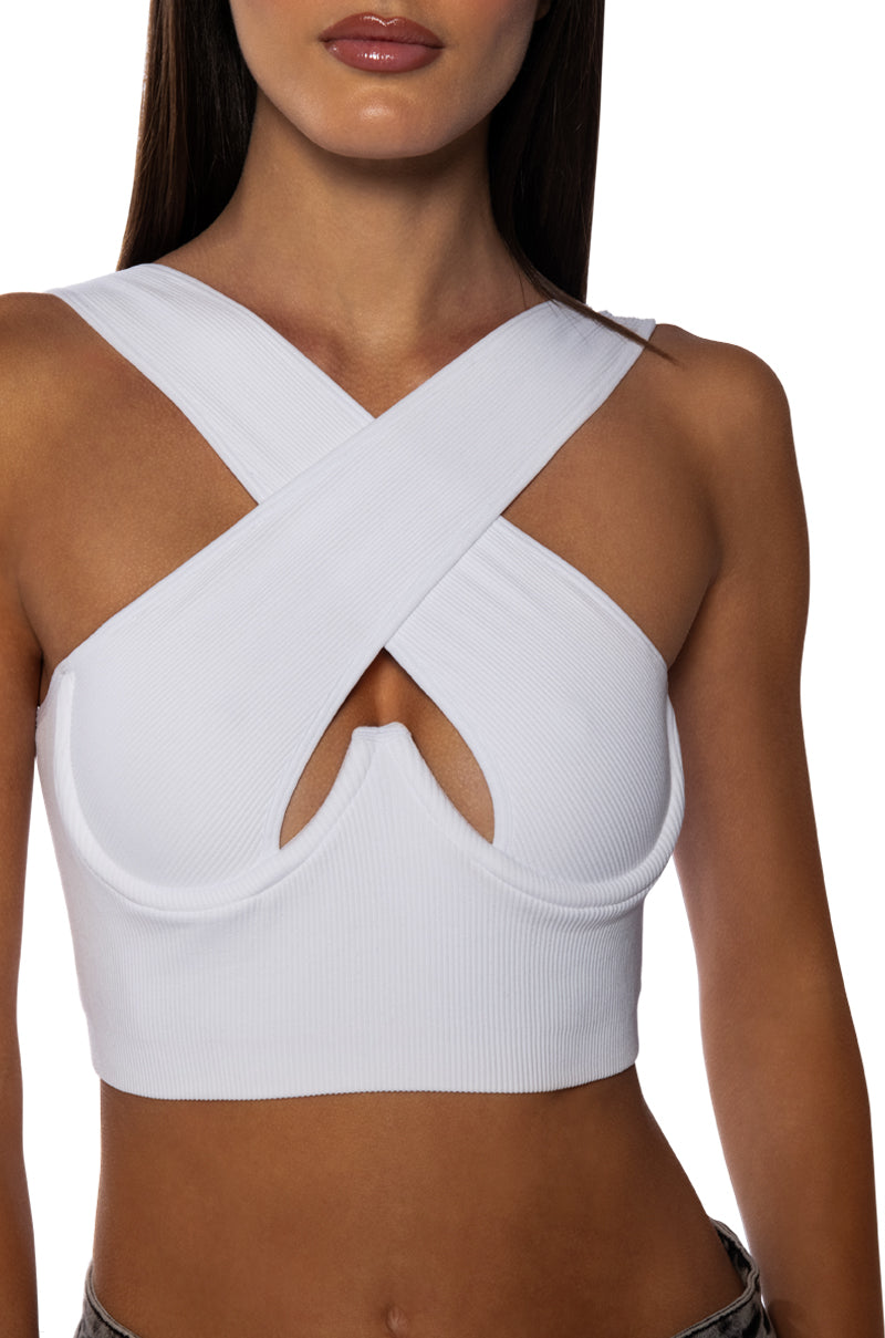 CROSS FRONT BRA TOP